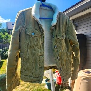 Size small,mustard yellow lined corduroy ladies jacket